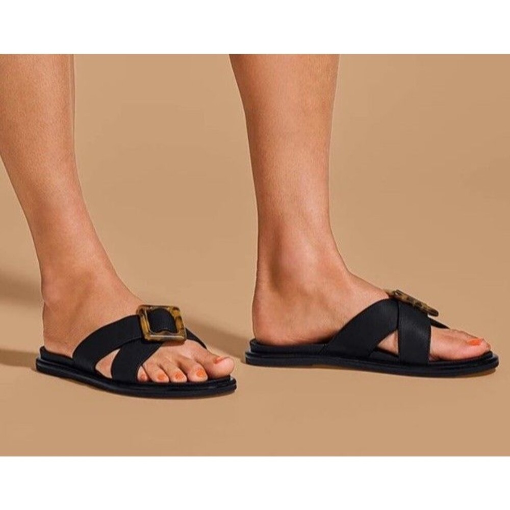 Women's Olukai LA'I Slide Comfort Grip Sandal Woman’s Size US 9 Casual Black